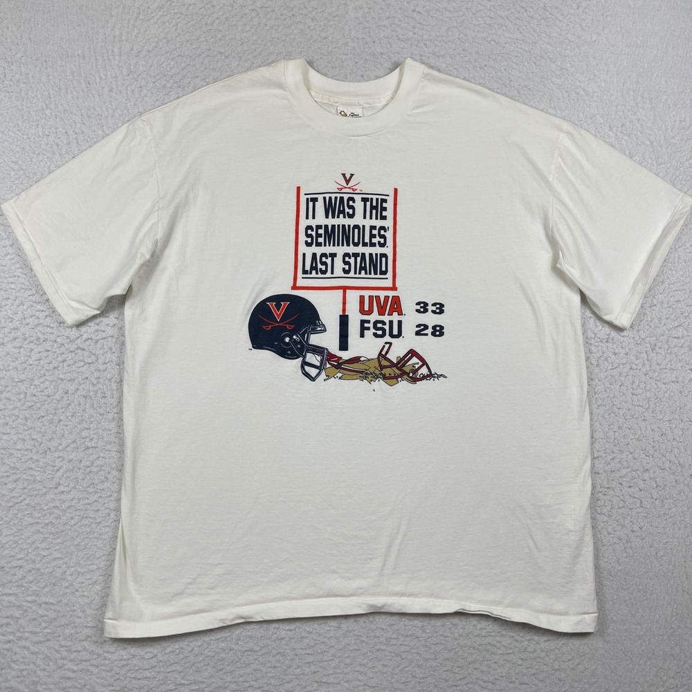 Virginia Cavaliers Shirt Mens 3XL White 1995 Seminoles Last Stand UVA vs FSU